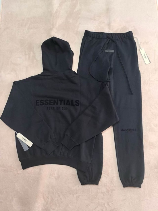 Fear of God Other - Fear of God Essentials Men's Black Crewneck Hoodie & Joggers Set